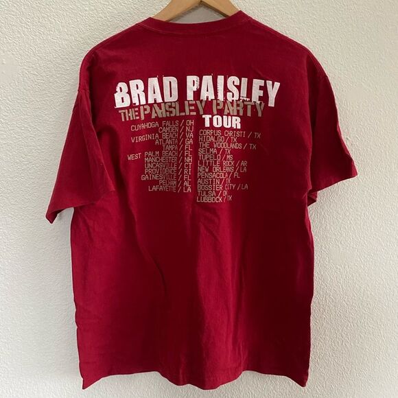 Vintage Brad Paisley The Paisley Party Tour 2008 T-Shirt VTG Men's Large - Picture 2 of 4